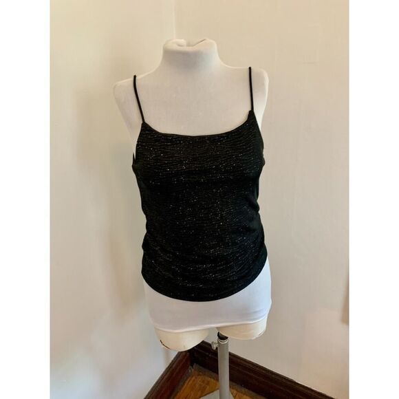 Susan Lawrence Top Sparkle Spaghetti Tank Sexy Club Glitter VTG y2k 90s 2000s - Picture 10 of 12